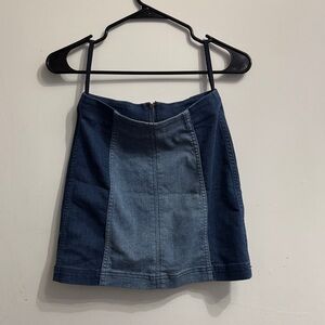 Free People Blue Denim Mini Skirt